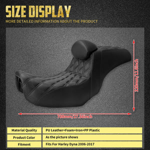 Selle Biplace avec Dossier - Harley-Davidson Dyna 2006-2017 – photo 5/6