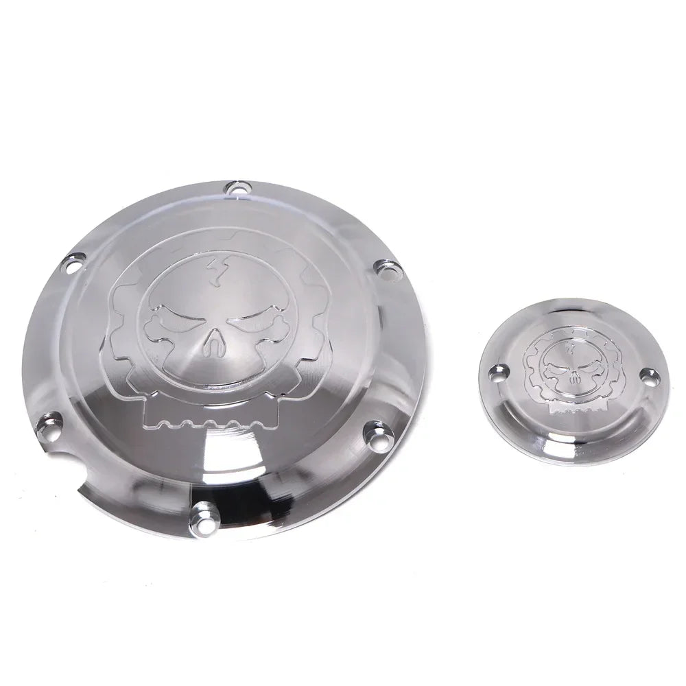 Derby cover et cache d'allumage tête de mort pour Harley Sportster - vue 6