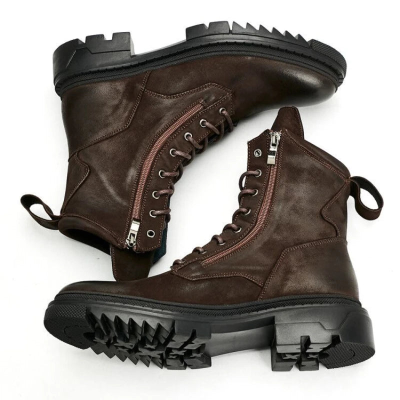 Bottes cuir rétro style motard - vue 5