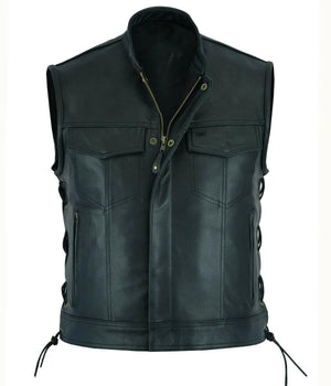 Gilet motard simili cuir noir homme - vue produit - vue 5