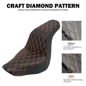 Selle biplace noire en cuir microfibre pour Harley-Davidson Softail - vue 5