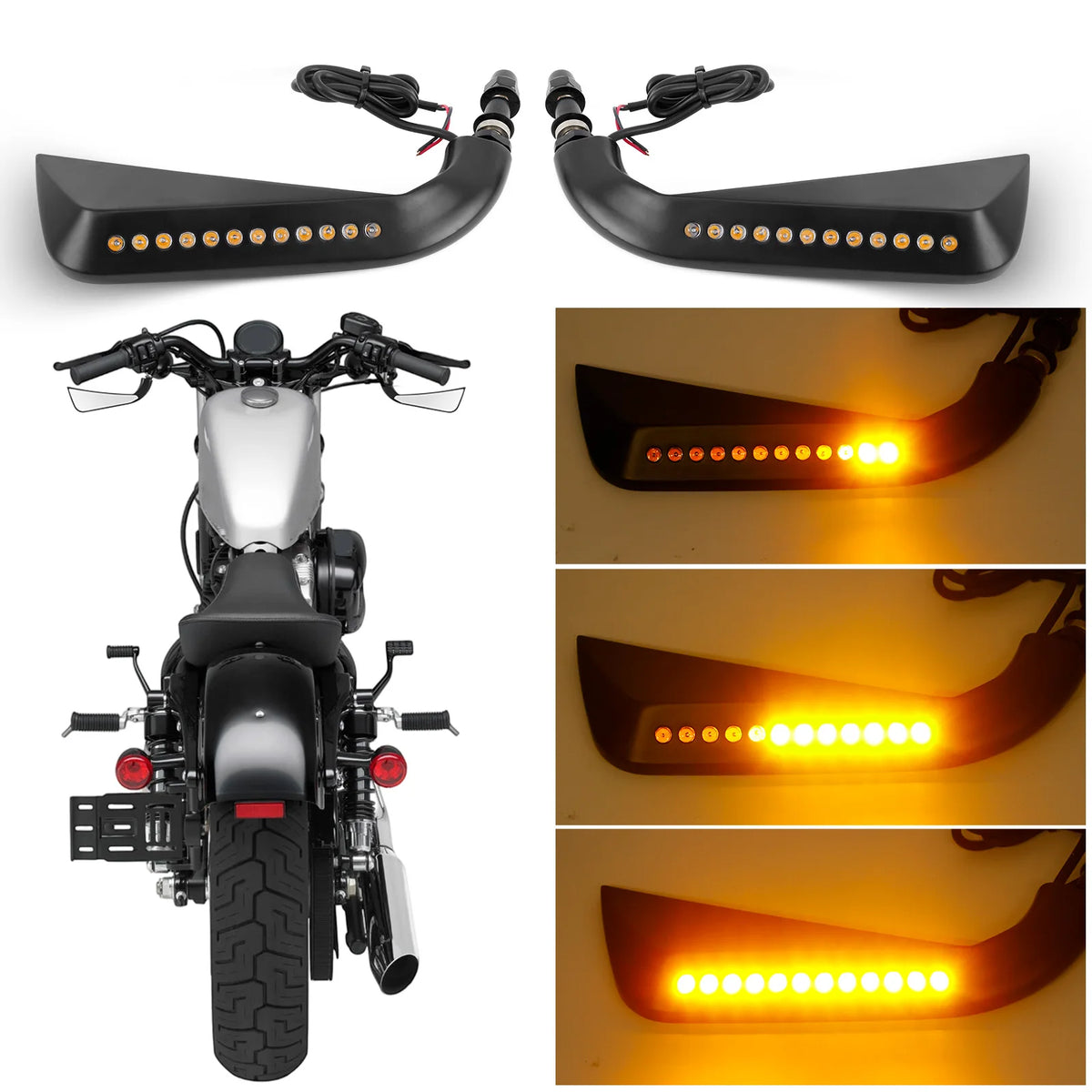 Paire de rétroviseurs avec clignotants LED pour Harley-Davidson (multi-modèles)