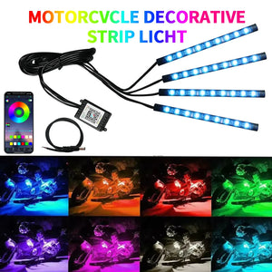 Bande LED d'ambiance flexible RVB pour moto, néon décoratif contrôlable par application 12V - vue 1