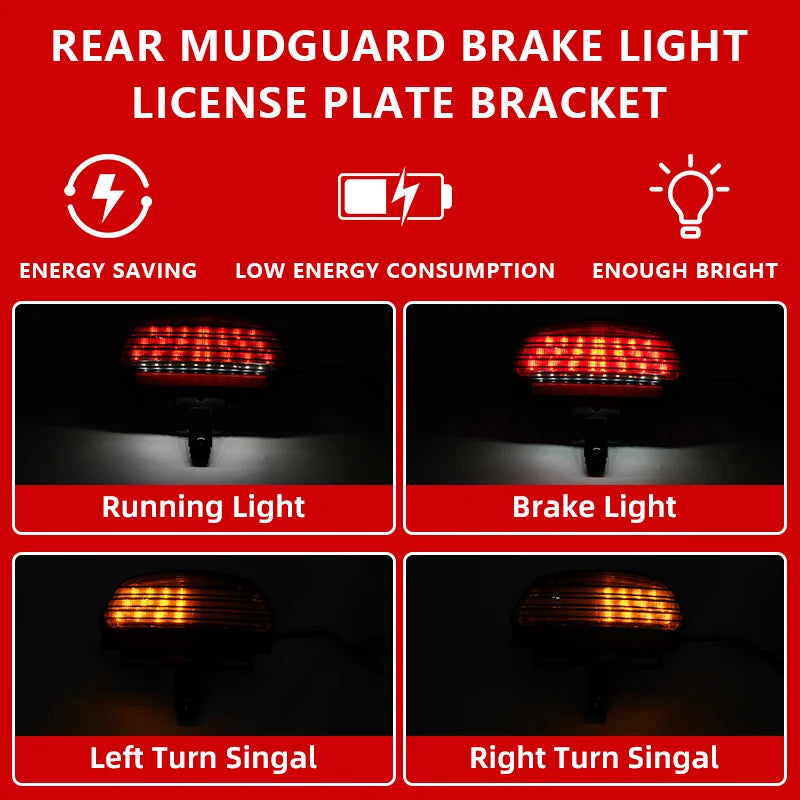 Feu arrière tri-bar LED pour Harley Softail - vue 4