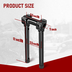 Rehausseur de guidon monobloc 12 pouces, diamètre 1 pouce - Harley-Davidson Sportster, Softail, Dyna – photo 3/7