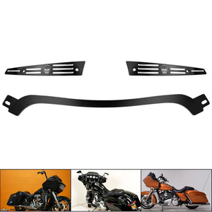 Garniture centrale noire de pare-brise fendu pour Harley Road Glide - vue 3