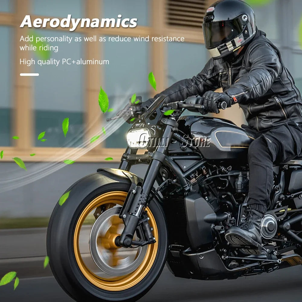 Pare-brise moto noir pour Harley-Davidson Sportster S - vue 6