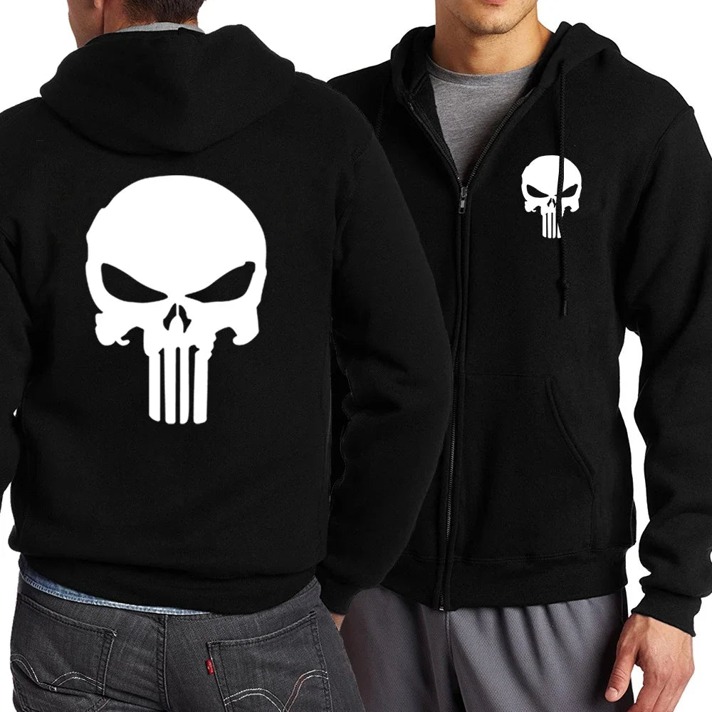 Sweat capuche zippé crâne Y2K - vue de côté