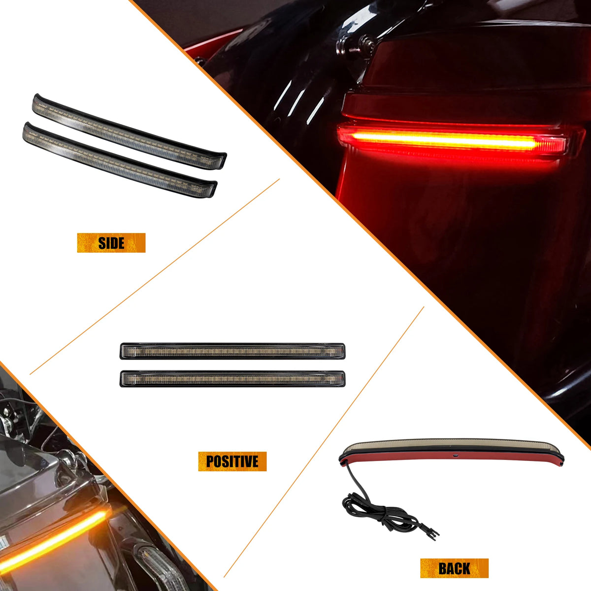 Feu LED de sacoche clignotant/défilant/stop - Harley Touring Road King, Electra Glide, FLHX 2008-2013 – photo 2/6