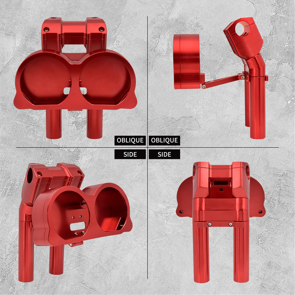 Support de Guidon Rouge avec Fixation Instruments - Harley-Davidson Touring Road Glide 2015-2023 – photo 2/8