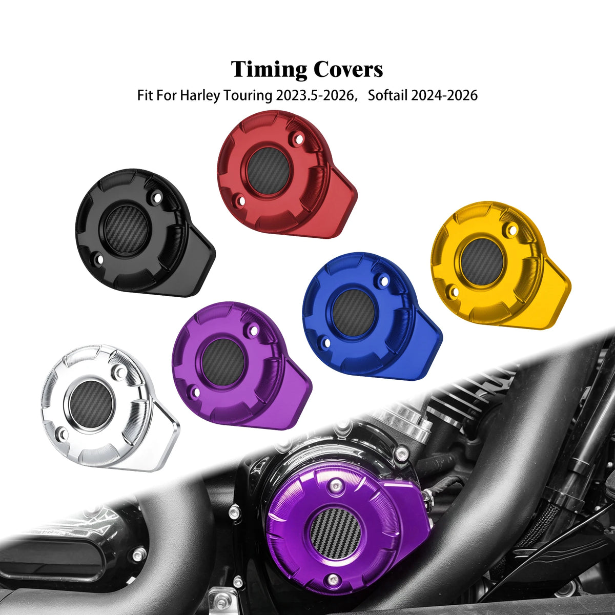 Cache de Distribution CNC (Timing Cover) - Harley-Davidson Touring 2023.5+, FLHXSE/FLTRX 2024+, Softail 2025 et plus récent – photo 1/12