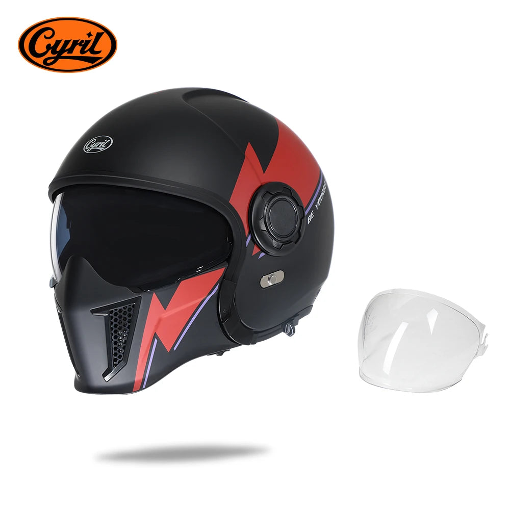Casque moto modulable rétro, mentonnière relevée - vue 9