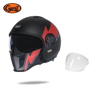 Casque moto modulable rétro, mentonnière relevée - vue 9