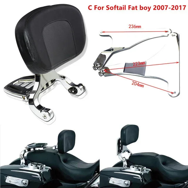 Dossier conducteur/passager réglable (sissy bar) noir/chrome pour Harley-Davidson Softail Breakout, Touring 2009-2017 – photo 26/27