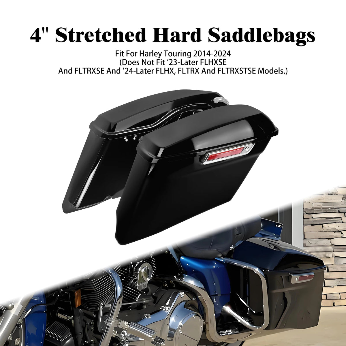 Sacoches Rigides Étirées 4 pouces avec Clés - Harley-Davidson Touring 2014-2024 – photo 8/8
