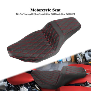 Selle biplace en cuir noir pour Harley-Davidson Touring - vue 10
