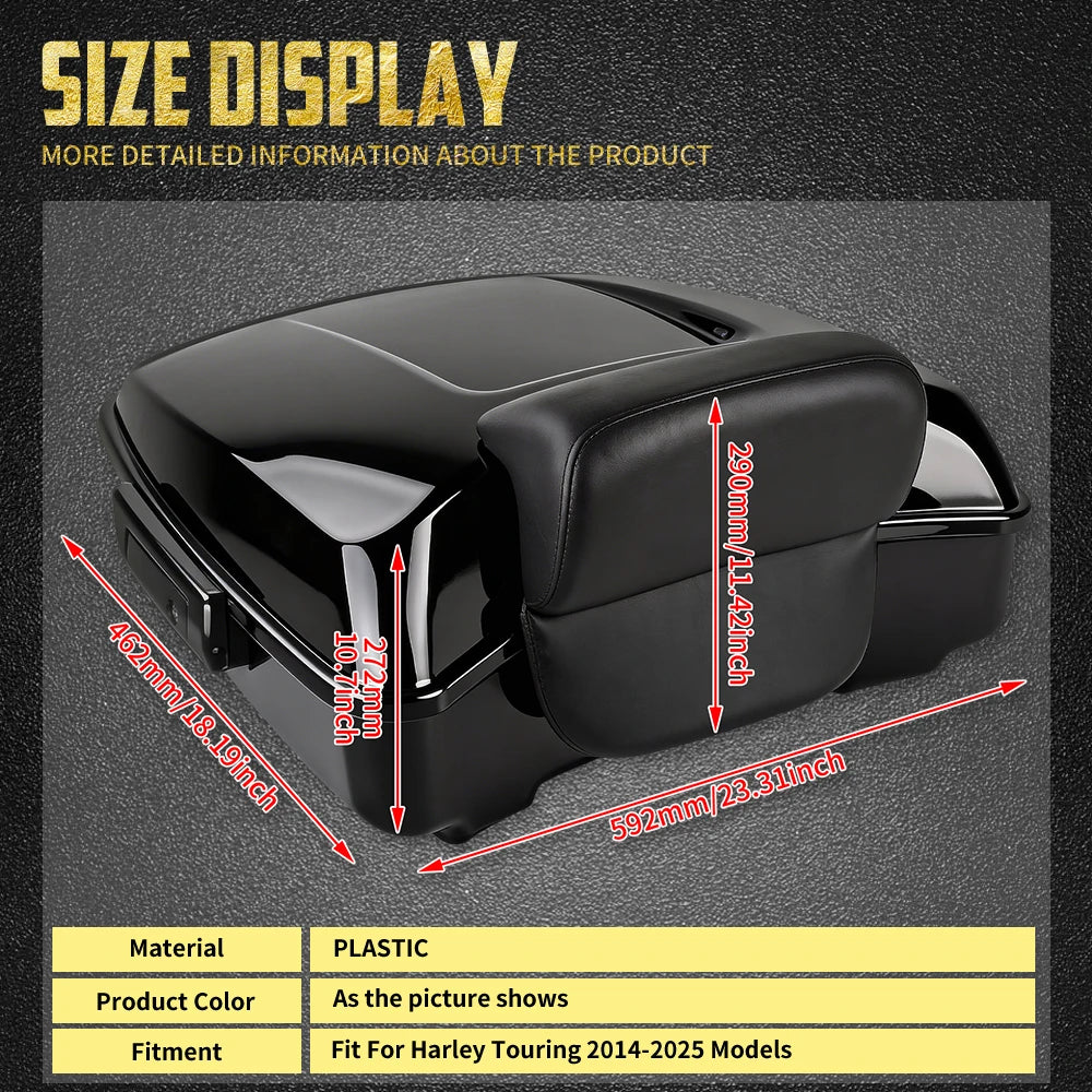 Malle Arrière (Top Case) 10.7" avec Dossier - Harley-Davidson Touring 2014-2025 – photo 6/8