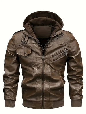 Blouson cuir homme style motard - vue - vue 8