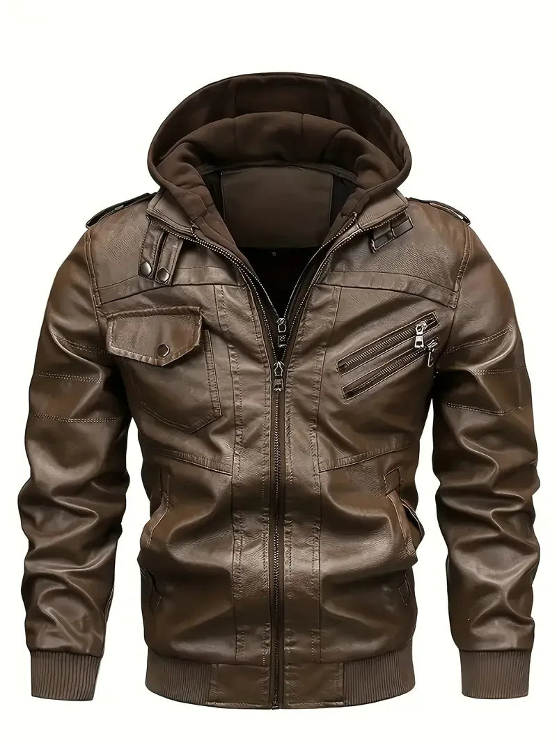Blouson cuir homme style motard - vue - vue 8