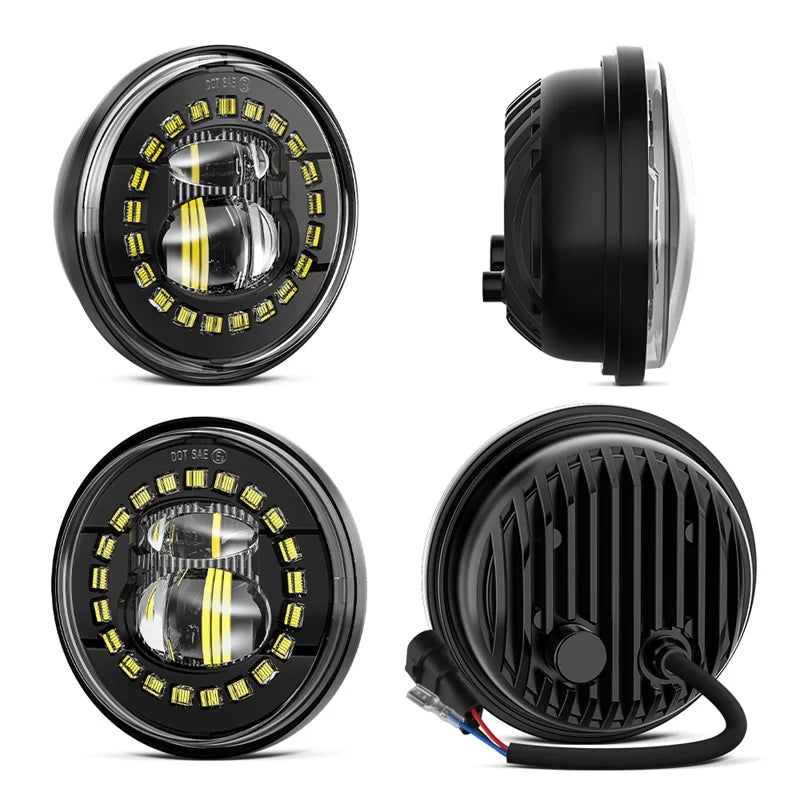 Feux additionnels LED 4,5 pouces pour Harley Touring - vue 2