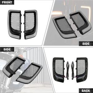 Carénage bas noir avec boîte à gants et grille LED sur une Harley-Davidson Touring - vue 5
