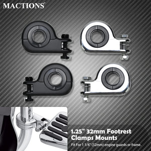 Colliers de fixation 32mm pour repose-pieds sur barre de protection - Harley Touring, Sportster XL et autres – photo 1/8
