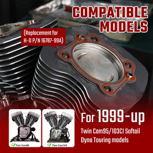 Kit de joints de culasse (2 pcs) pour Harley-Davidson Twin Cam 95/103ci - Dyna, Softail, Touring 1999 et plus – photo 2/7