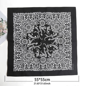 Bandana carré en coton motif cachemire - vue 2