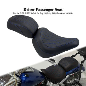 Selle biplace noire pour Harley-Davidson Softail Fat Boy - vue 7