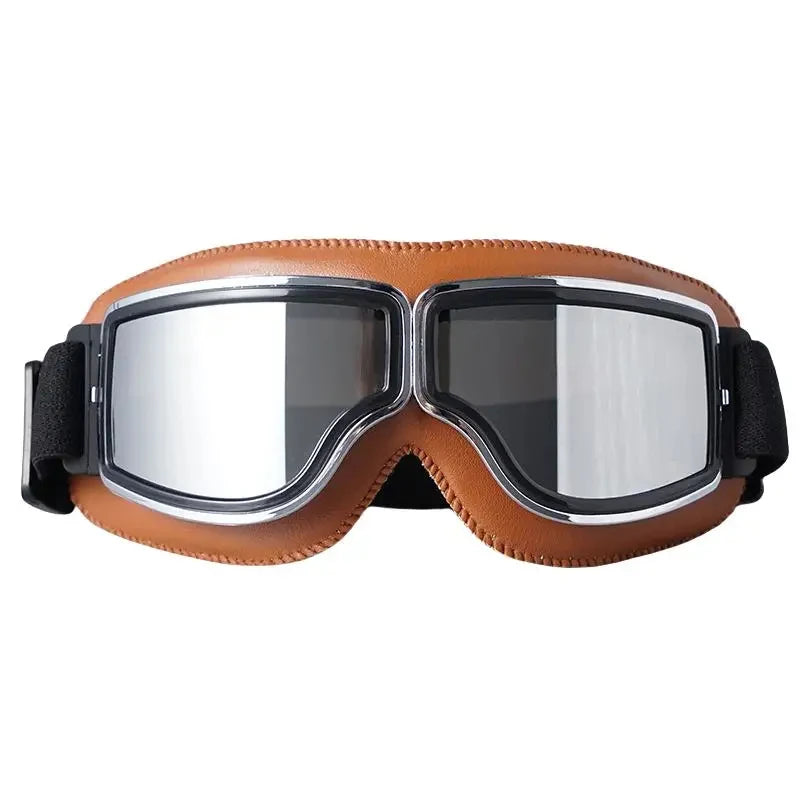 Lunettes Moto Steampunk Style Pilote Vintage Anti-Éblouissement - vue 4