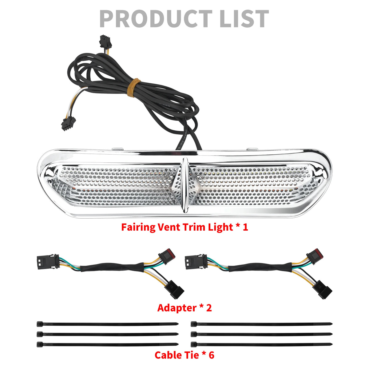 Feu LED de grille de carénage chromé pour Harley-Davidson Touring - vue 6