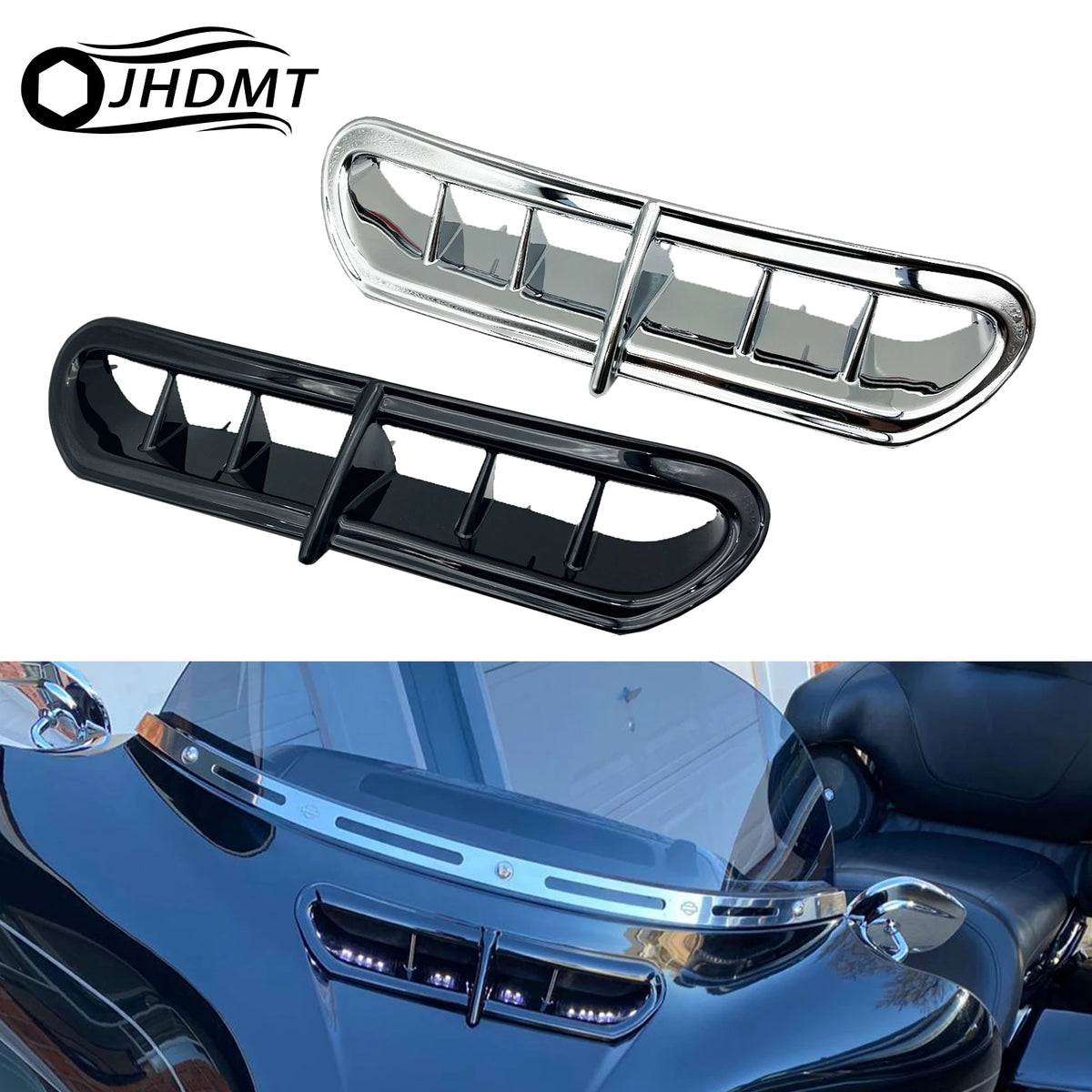 Cache d'aération chromé pour carénage de moto Harley-Davidson - vue 1