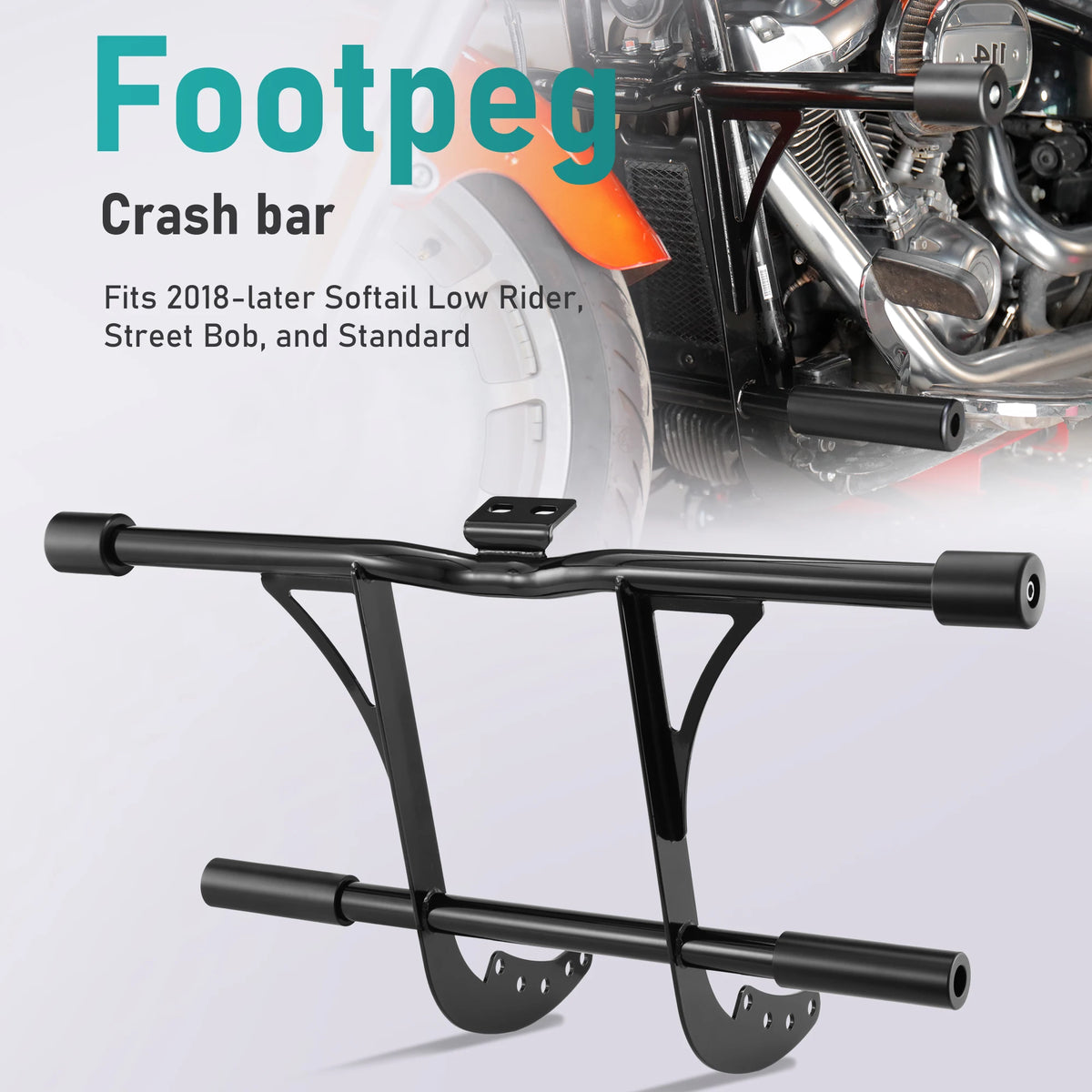 Barre de Protection Moteur avec Ailettes (Two-Step Highway Crash Bar) - Harley-Davidson Softail 2018-2024 – photo 2/7