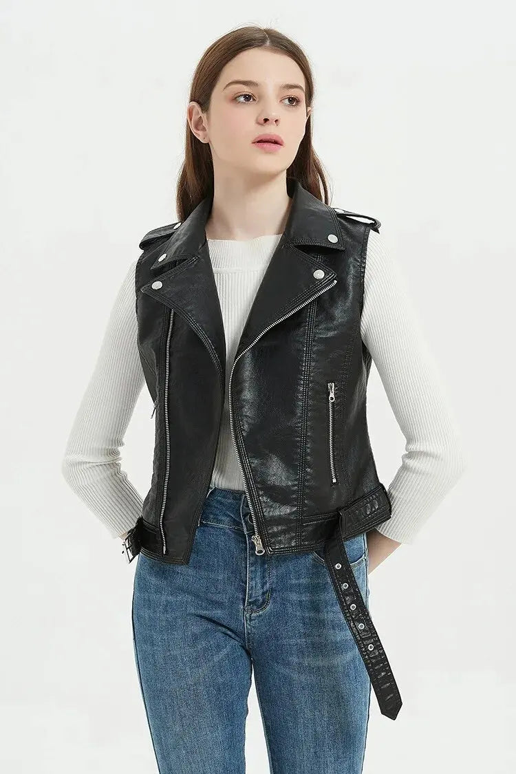Gilet simili cuir femme grande taille - vue produit - vue 3