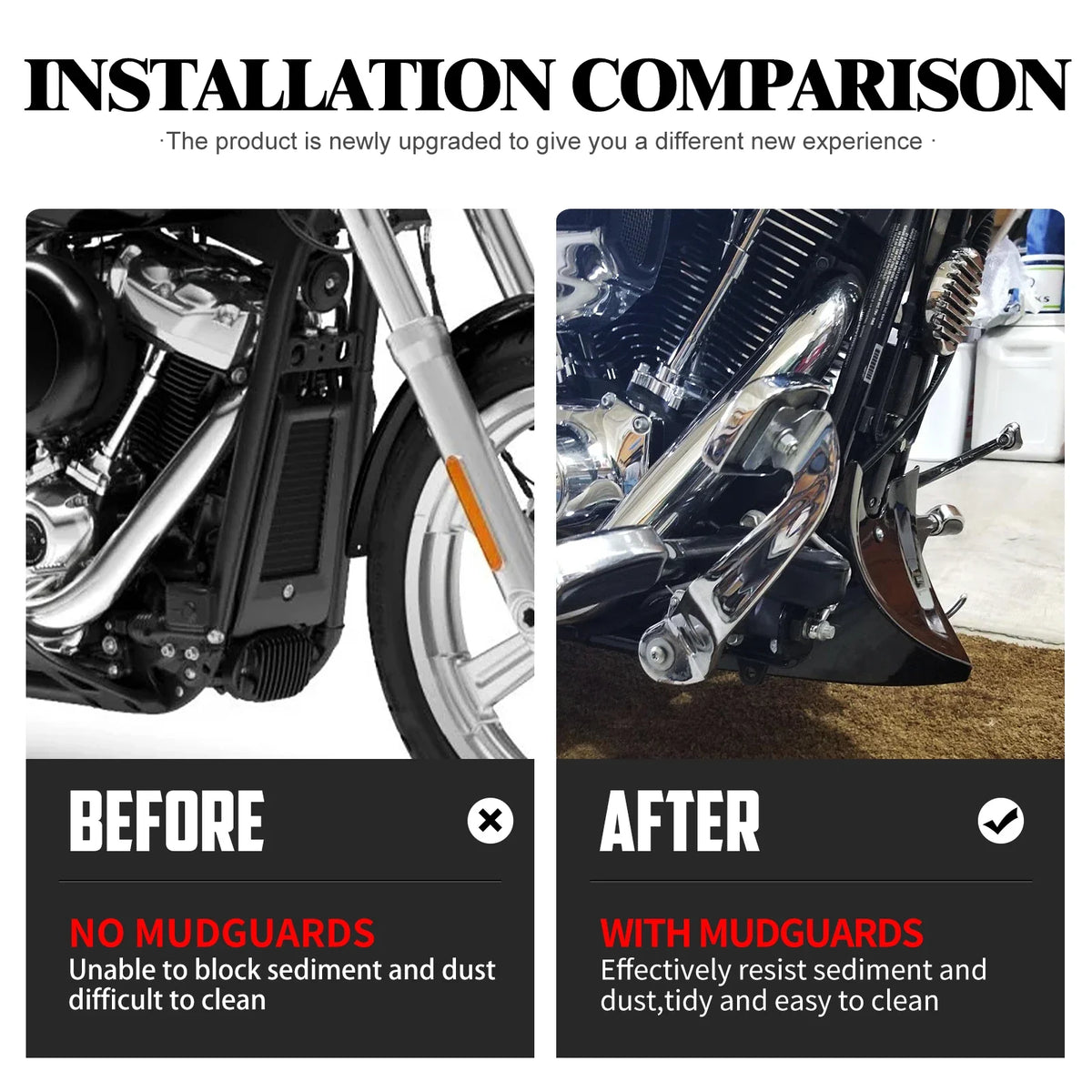 Carénage bas noir mat / spoiler de menton pour Harley-Davidson - vue 3