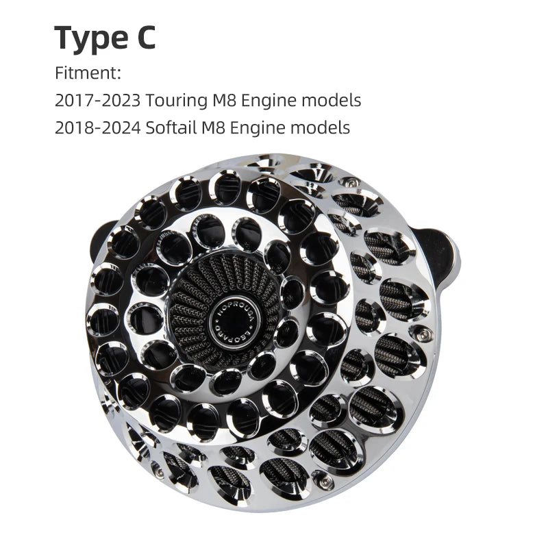 Air cleaner CNC aluminium pour Harley Touring Softail M8 - vue 8