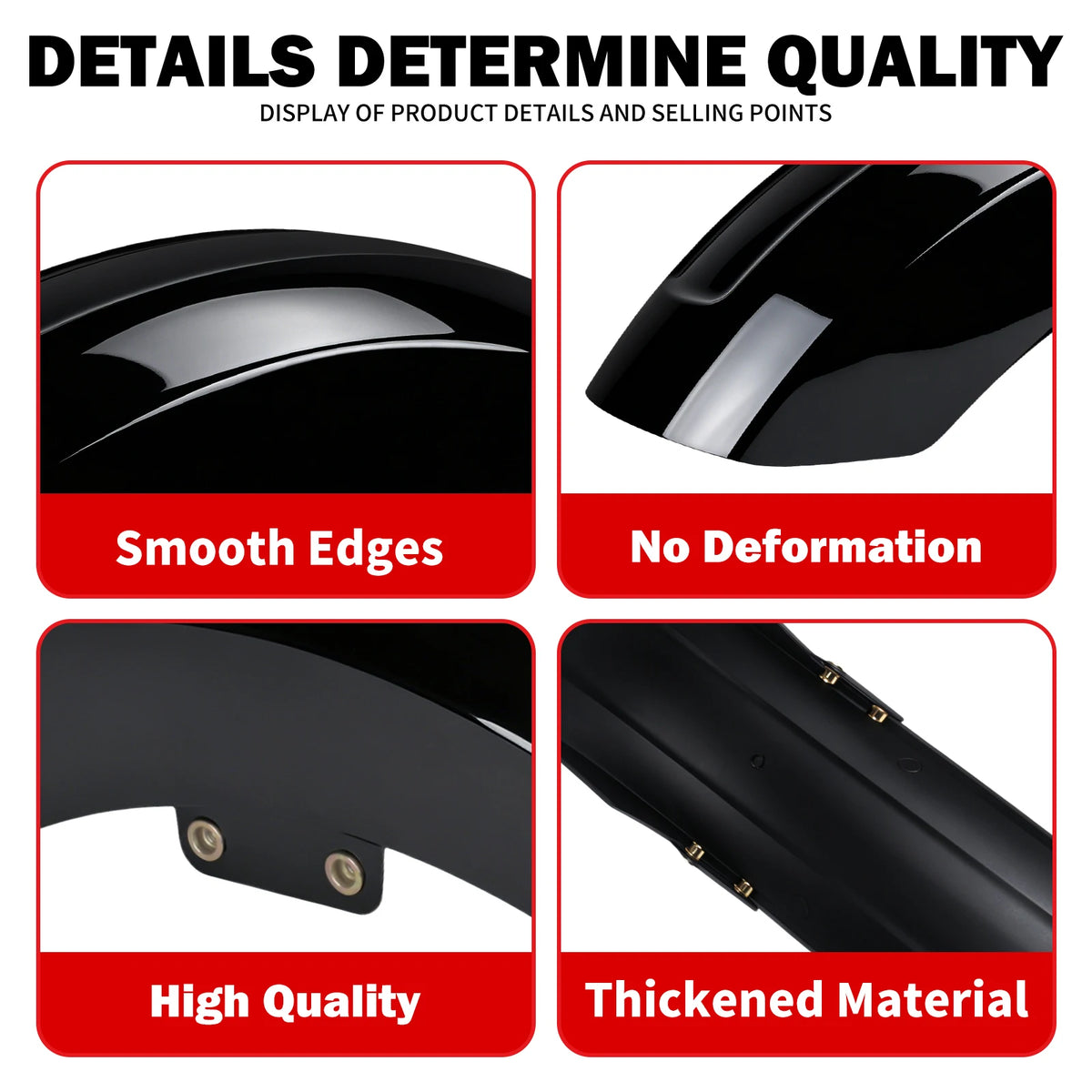 Garde-boue avant hugger noir brillant pour Indian Scout Sixty - vue 6