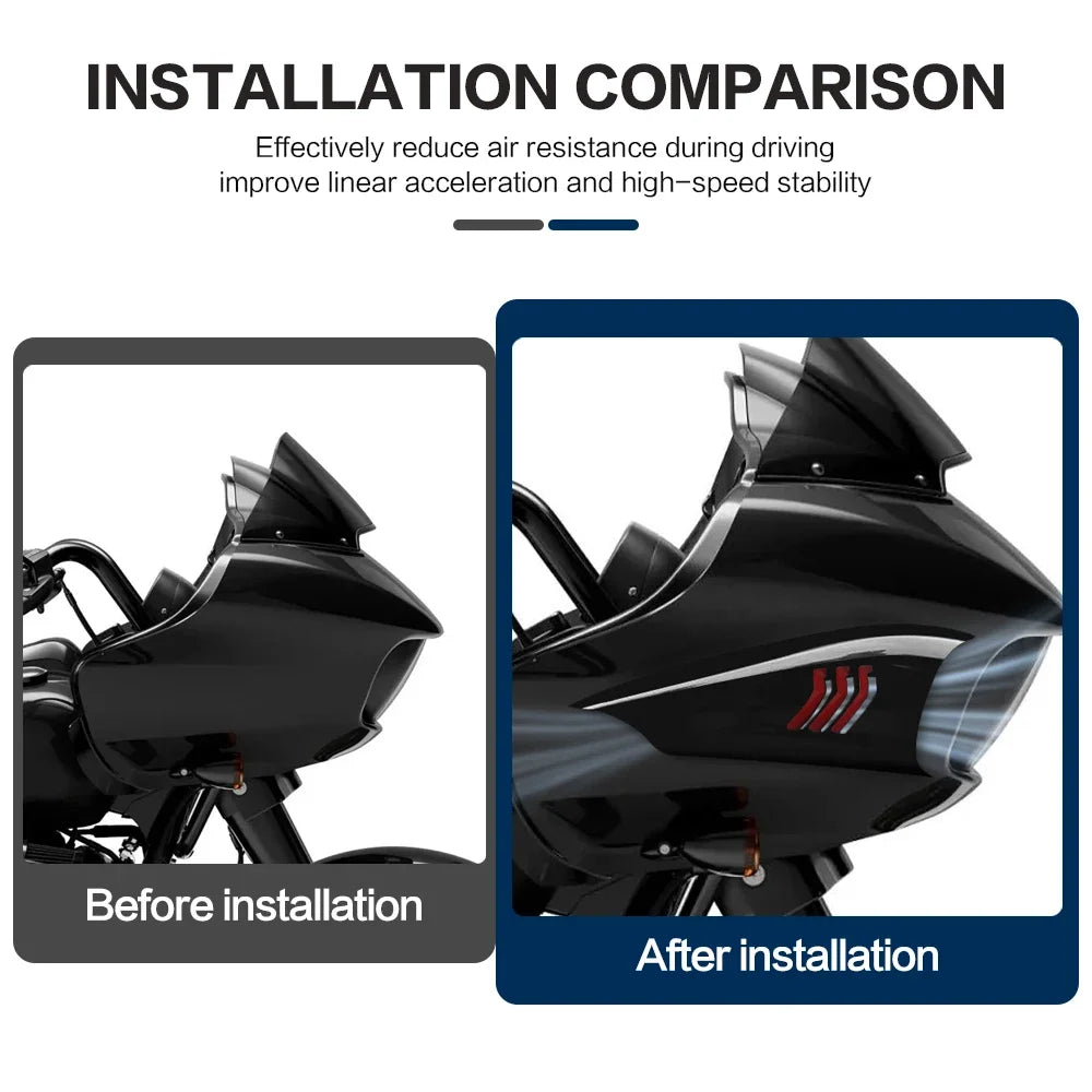 Déflecteur d'air latéral noir pour Harley Road Glide - vue 3