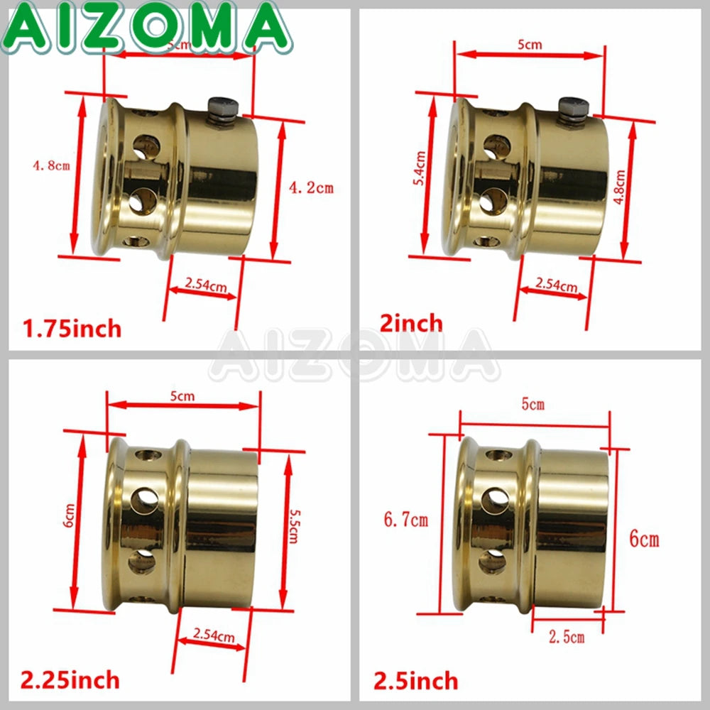 Embouts d'échappement laiton universels 1,75/2/2,25/2,5 po pour Harley-Davidson Chopper, Bobber et Sportster – photo 6/15