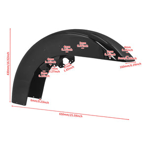 Garde-boue avant noir brillant 17 pouces pour Harley-Davidson Touring - vue 6