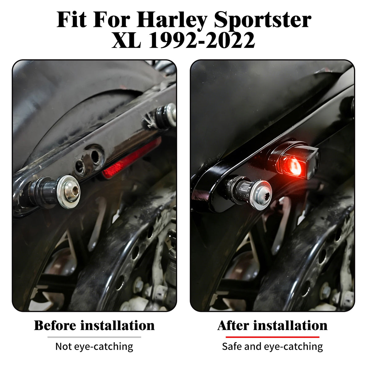 Mini clignotant arrière LED ambré pour Harley-Davidson Sportster - vue 3