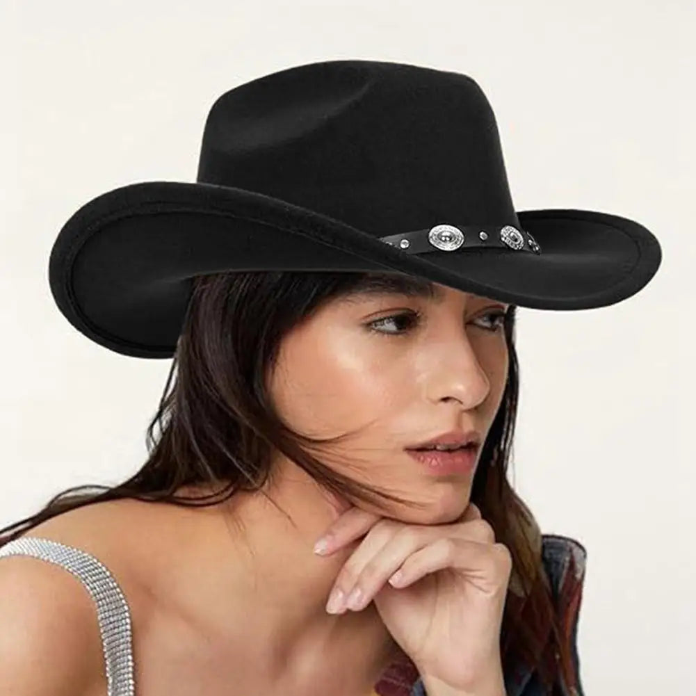 Chapeau cowboy femme - bord roulé et boucle western - vue 5