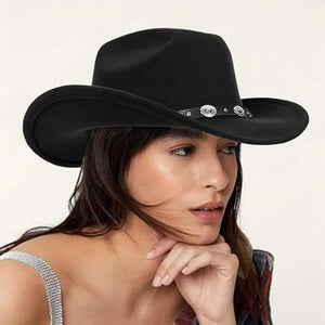 Chapeau cowboy femme - bord roulé et boucle western - vue 5