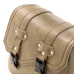 Sacoche cavalière en cuir PU noir pour Harley Sportster XL 883 - vue 4