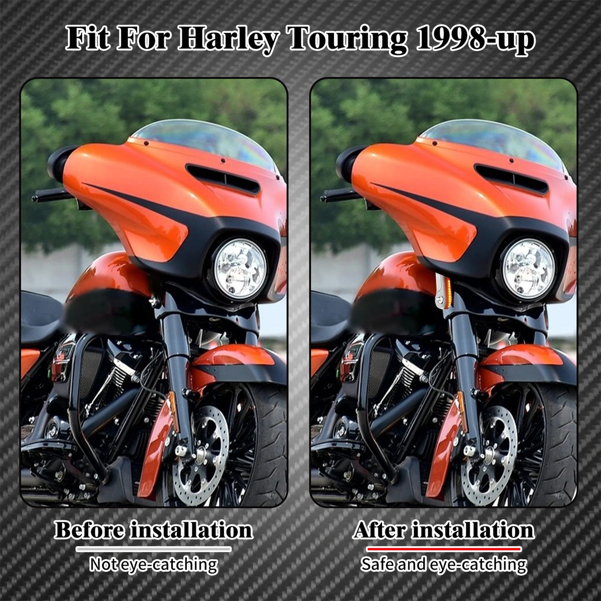 Feu de Garde-boue Arrière LED (Fender Tip) Fumé/Ambre/Rouge - Harley-Davidson Touring Road King, Softail 1980-2013 – photo 2/9