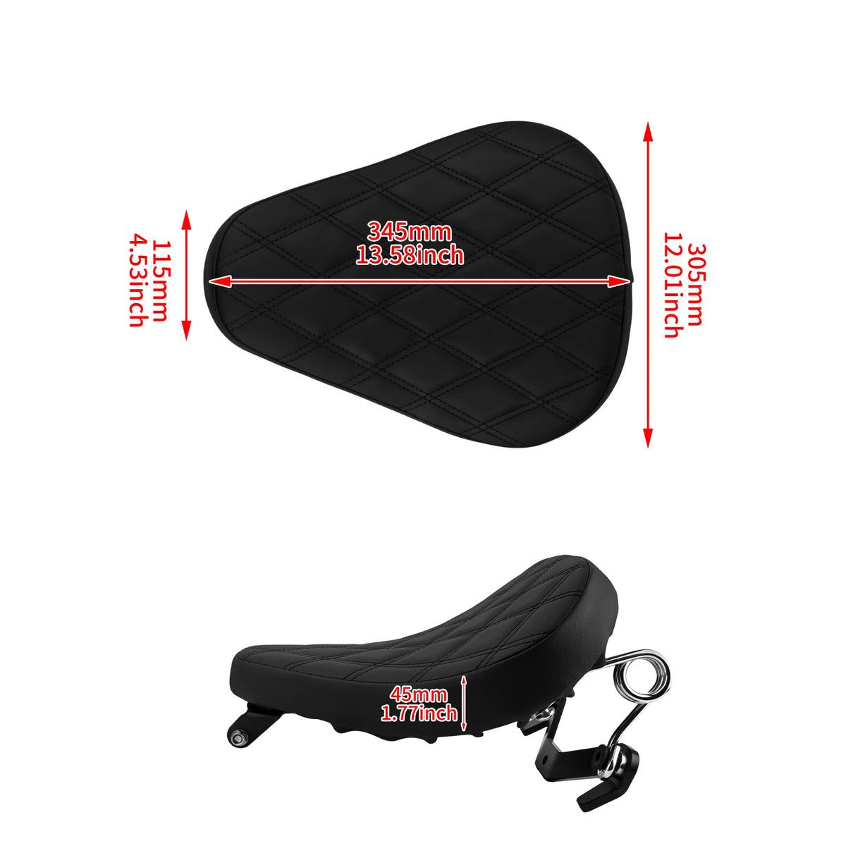 Selle solo noire sur ressorts pour Harley-Davidson Sportster - vue 5