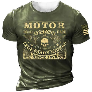 T-shirt Moto Homme 1976 Racing Vintage Imprimé 3D Manches Courtes - vue 24