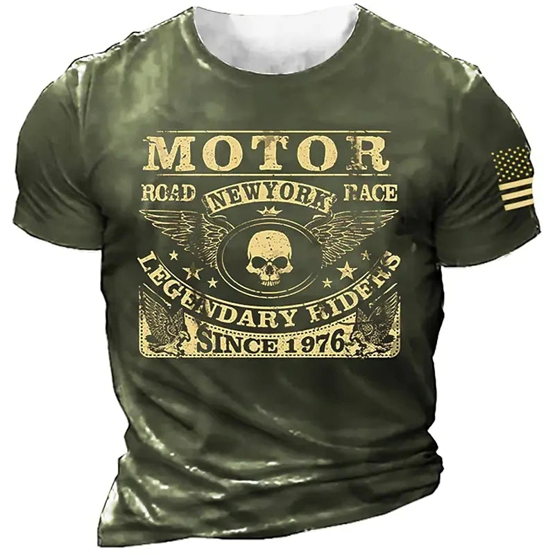T-shirt Moto Homme 1976 Racing Vintage Imprimé 3D Manches Courtes - vue 24