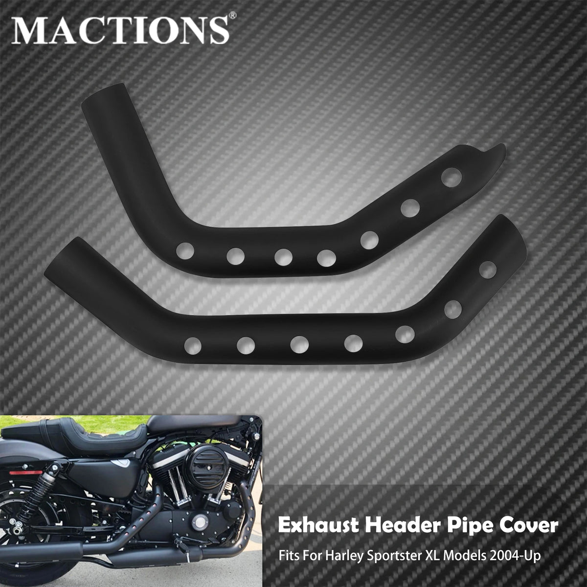 Caches Thermiques de Tubes d'Échappement (Heat Shield) - Harley-Davidson Sportster XL 2004-2022 – photo 1/7