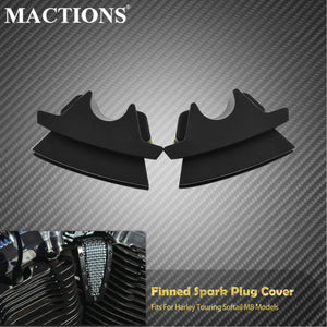 Caches Bougies Ailetés en Aluminium - Harley-Davidson Softail & Touring M8 2017-2024 – photo 1/6